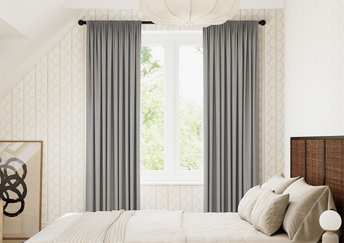 Akoya Faux Silk, Lustre Steel Grey - Made to Measure Curtain - Image 3